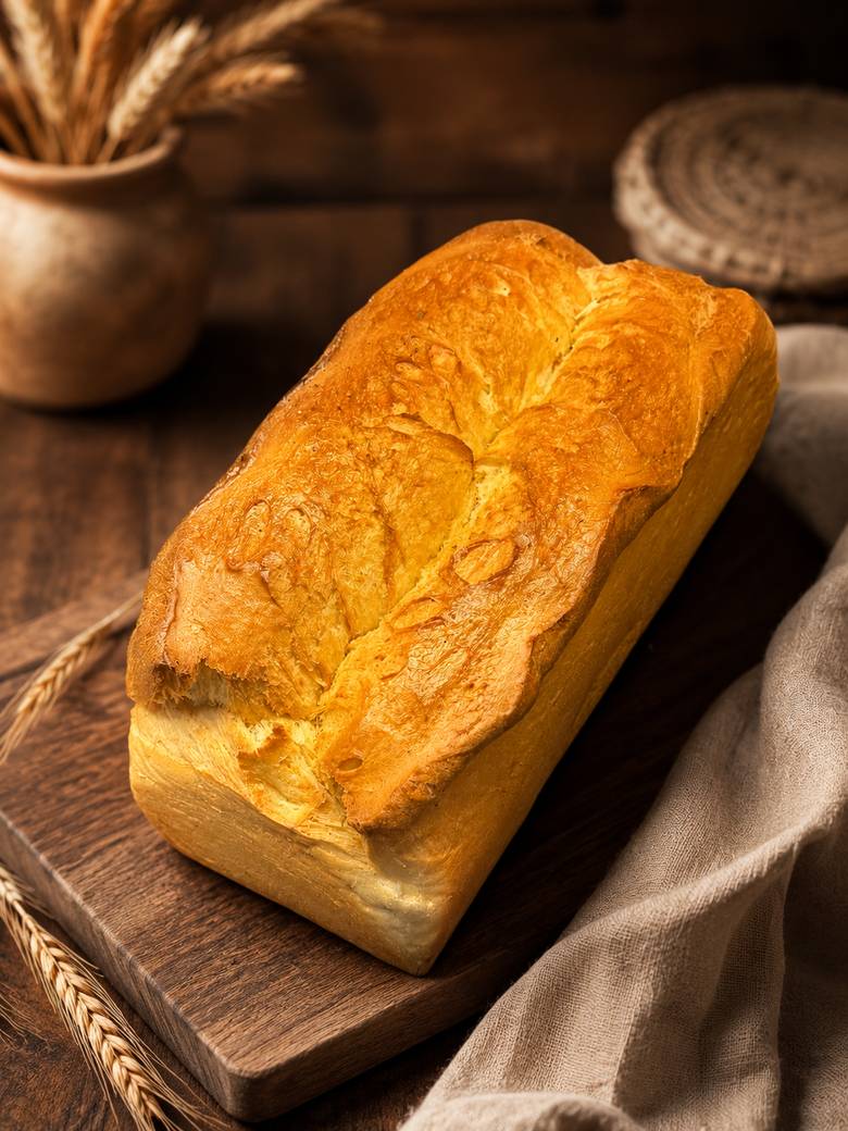 Frisch gebackener Weck mit goldener Kruste